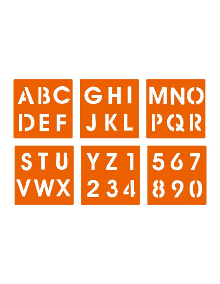 STENCIL ALFABETO MAIUSCOLO E NUMERI PZ.6
