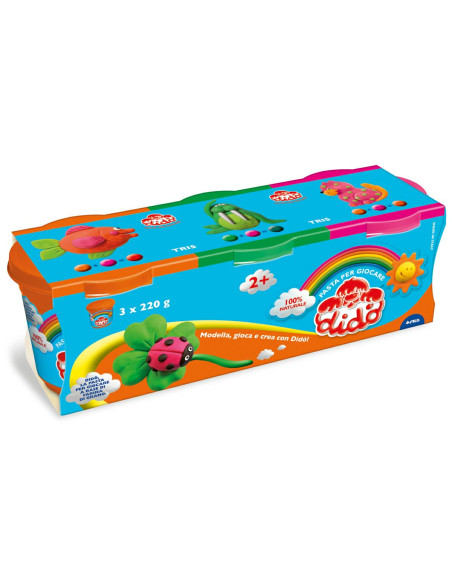PLASTILINA DIDO' 3XGR.220 VER\ARAN/MAGENTA