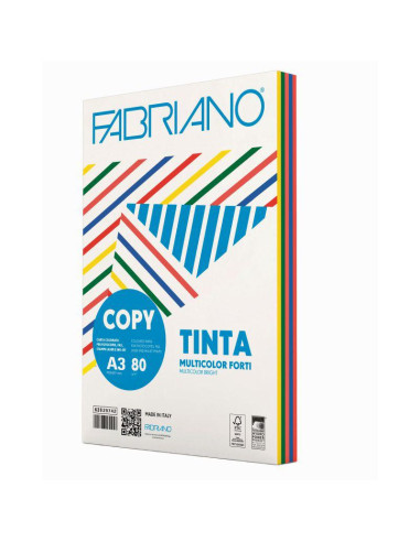 CARTA FOT. A3 TINTE FORTI\5 COL.GR.80 250FG