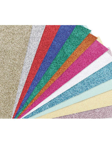 CARTONC. GLITTER GR.330 CM.50X65 ARGENTO