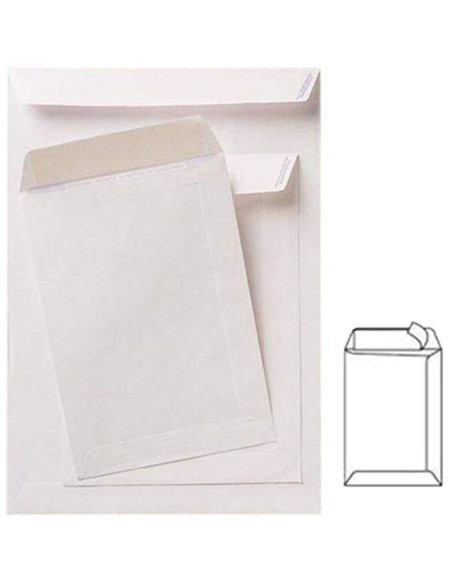 BUSTA BIANCA A SACCO PZ.25 CON STRIP CM.16X23