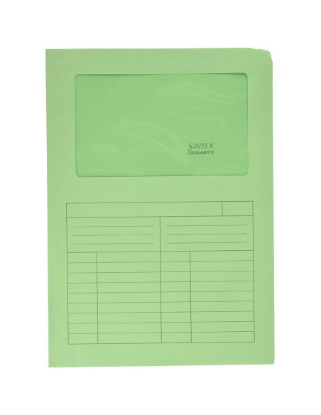 CARTELLA CON FINESTRA SINTEX PZ.50 VERDE