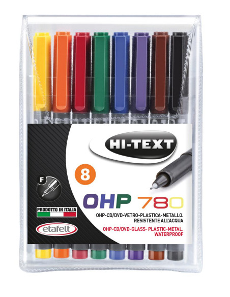 MARKER HI-TEXT OHP 780 PUNTA FINE 8 COL