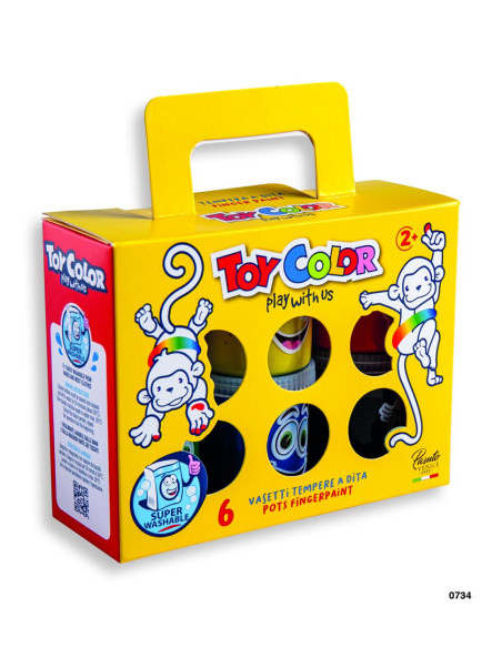 COLORI A DITA TOY COLOR PZ.6 ML.80 COL. ASS