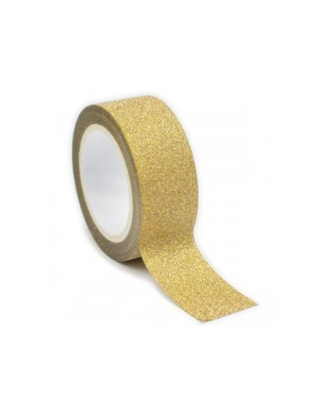NASTRO ADESIVO GLITTER MM.15X5MT ORO